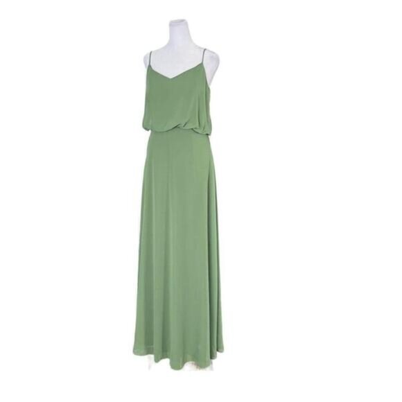 Levkoff Green Chiffon Maxi Dress Style 7058 Size 4 NWT - Picture 3 of 8